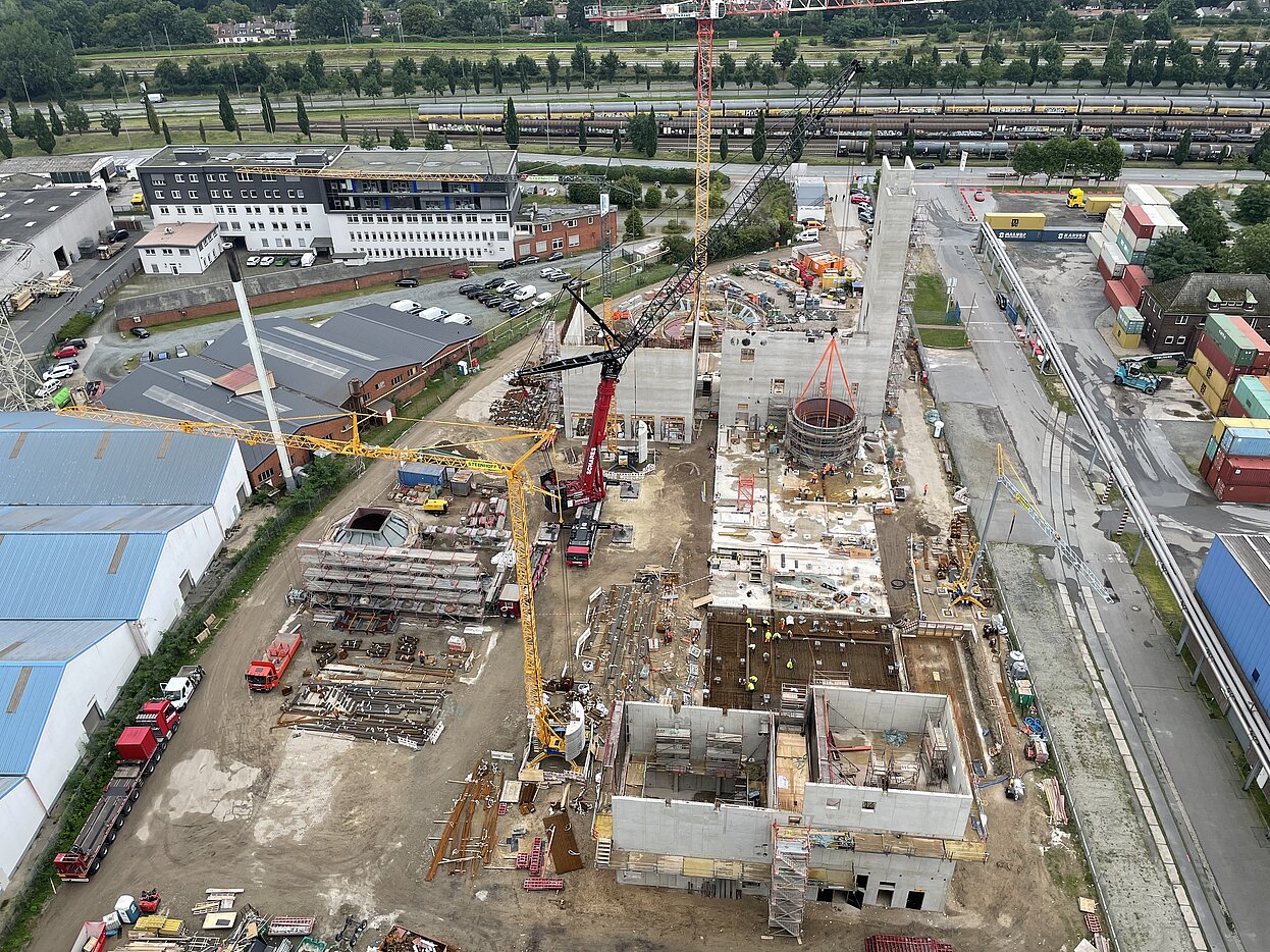 Foto, Baustelle, Sicht von oben / Luftbild